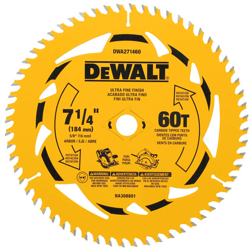 DEWALT 7-1/4 in. 60-tooth circular saw blade