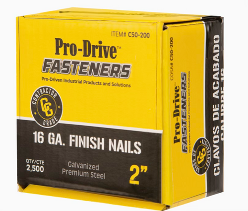 Pro-Drive Fasteners C50-200 16 gauge 2 inch finish nails box