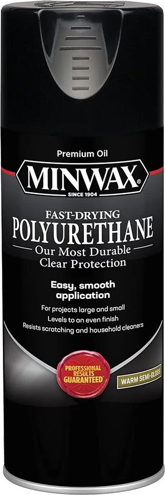 Minwax Fast-Drying Polyurethane Spray, Semi-Gloss, 11.5 oz