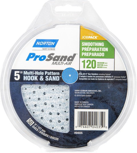 Norton 5 inch Hook & Loop Palm Sanding Disc G120