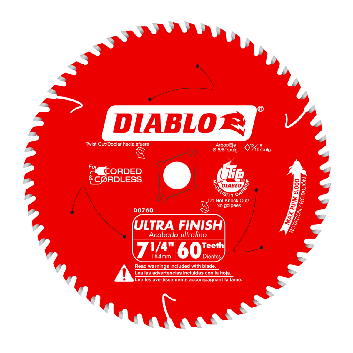 Diablo 7-1/4 in. 60-tooth ultra finish circular saw blade