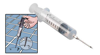 Crain adhesive syringe with needle