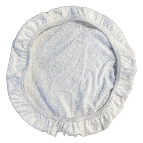 16 inch white terry cloth staining bonnet with elastic edge for floor buffers