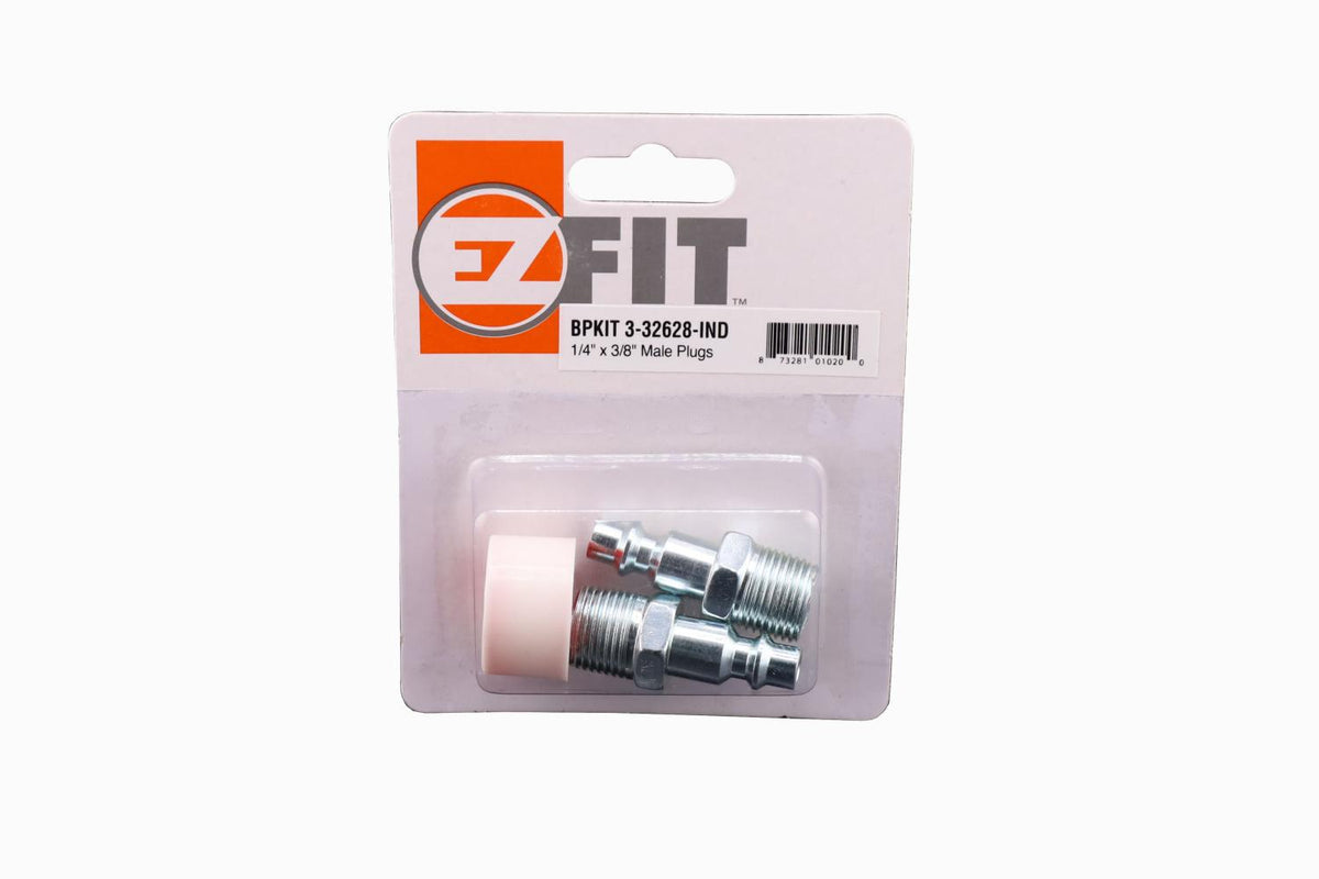 EZ Fit BP Kit 3 (32628) 1/4 inch x 3/8 inch male air plugs in blister pack