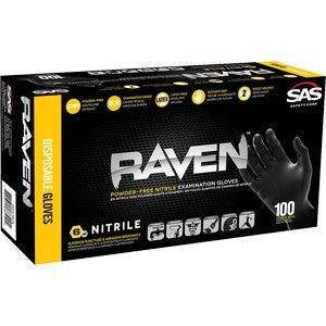 SAS 66517 Raven Nitrile Gloves Medium