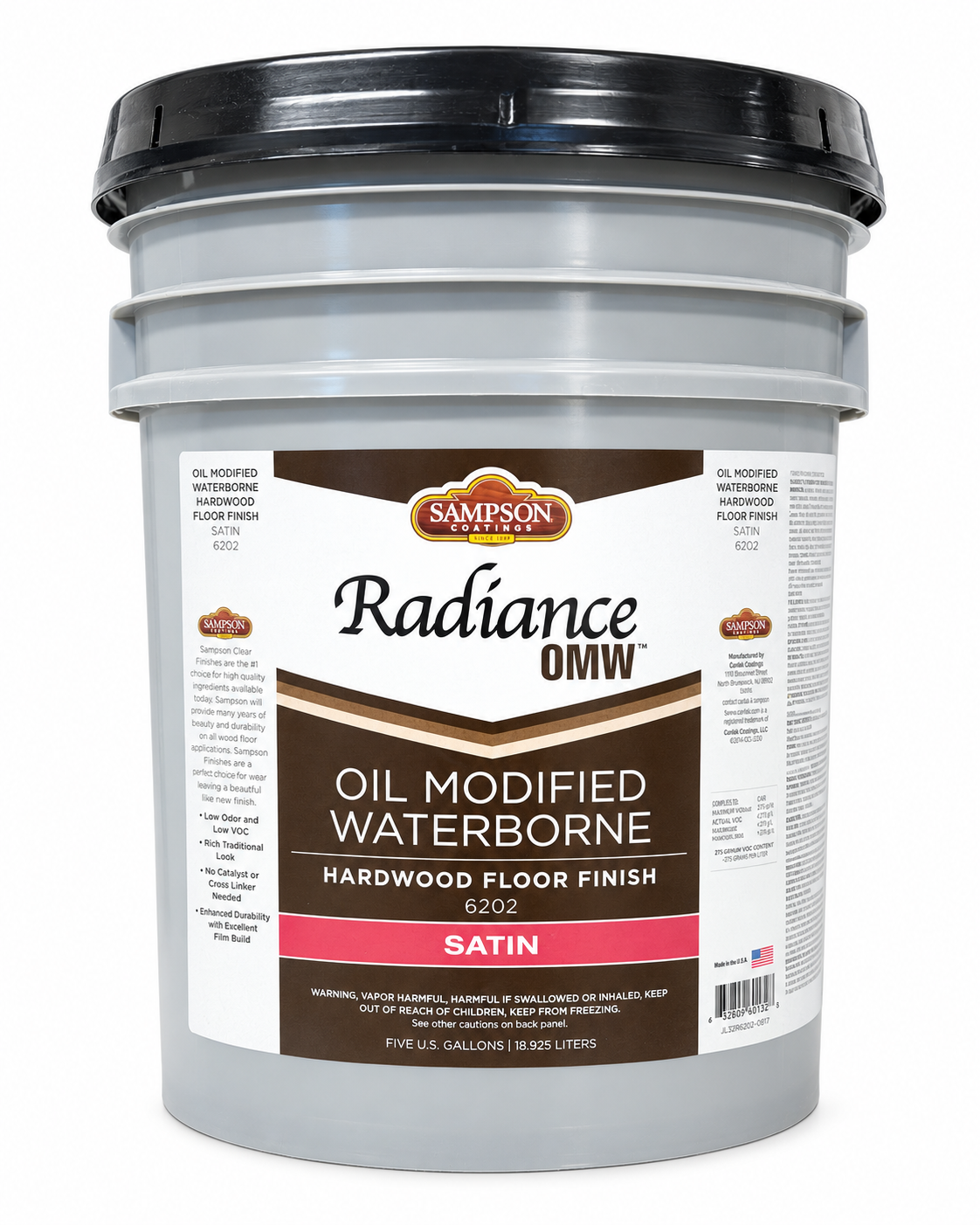 Radiance OMW Oil Modified Waterborne Hardwood Floor Finish Satin 5 gal