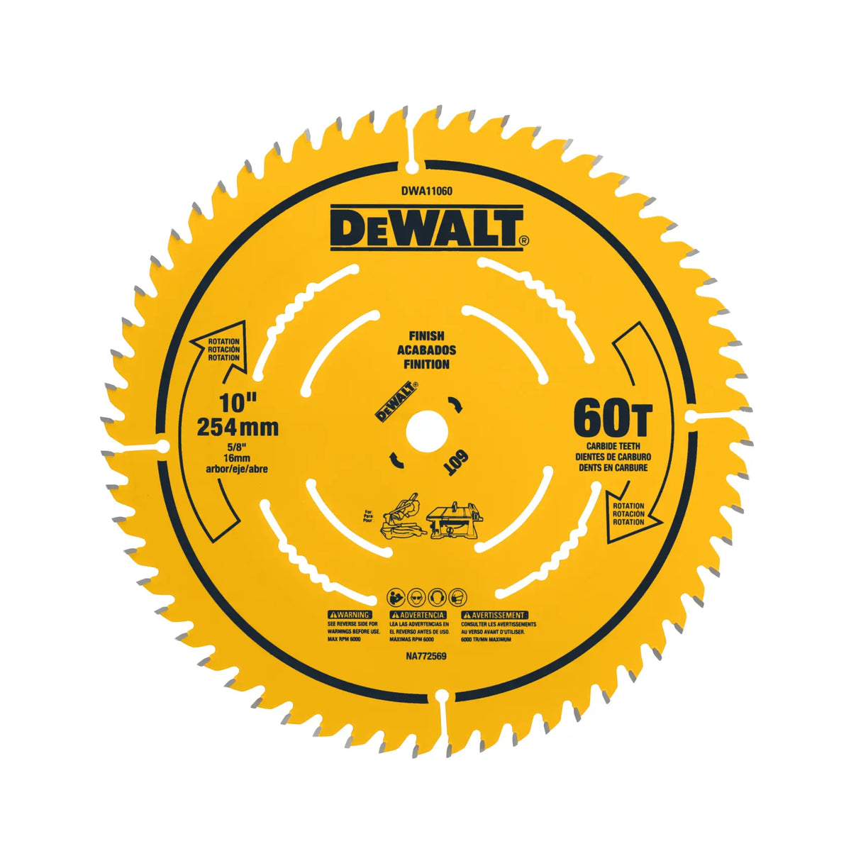 DEWALT 10 in. 60-tooth finish saw blade