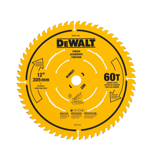 DEWALT 12 in. 60-tooth finish saw blade