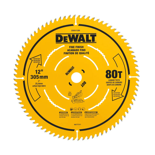 DEWALT 12 in. 80-tooth fine finish saw blade