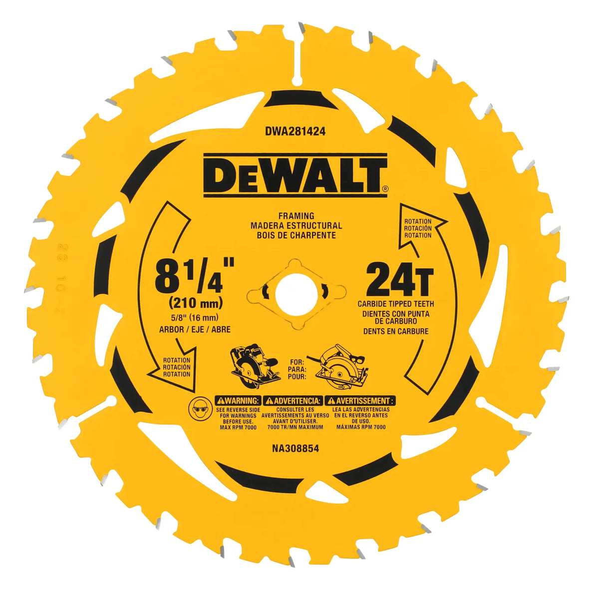 DEWALT 8-1/4 in. 24-tooth circular saw blade
