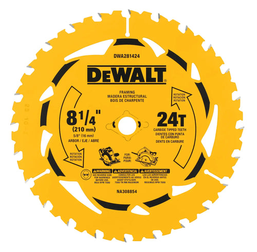 DEWALT 8-1/4 in. 24-tooth circular saw blade