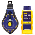 Irwin Strait-Line Speedline Pro chalk reel with blue marking chalk