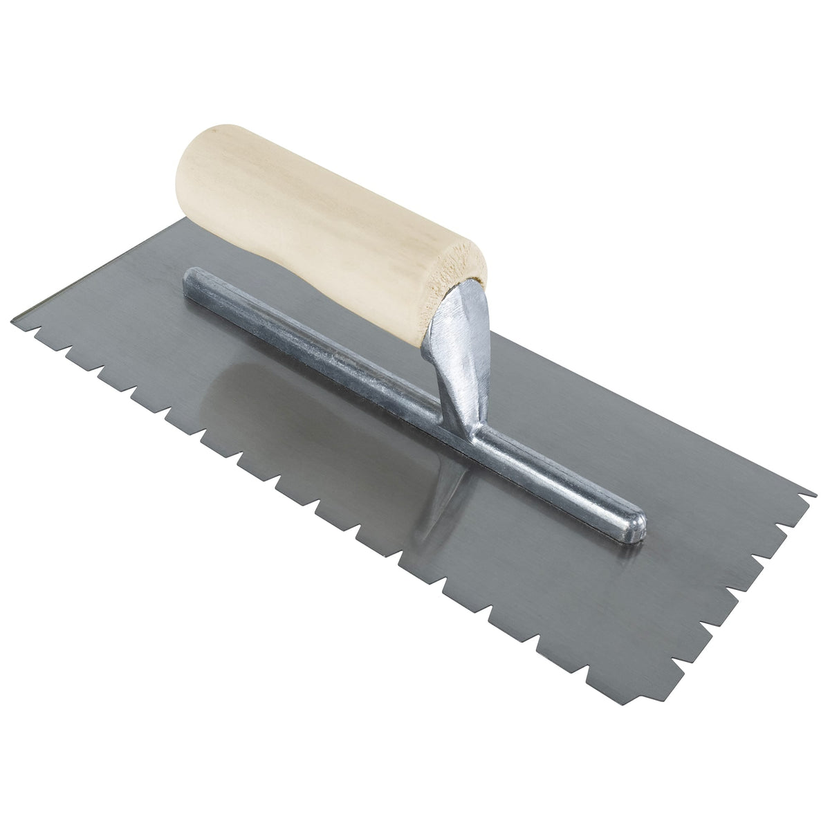 Roberts 49730 flat-top V-notch steel pro trowel with wood handle
