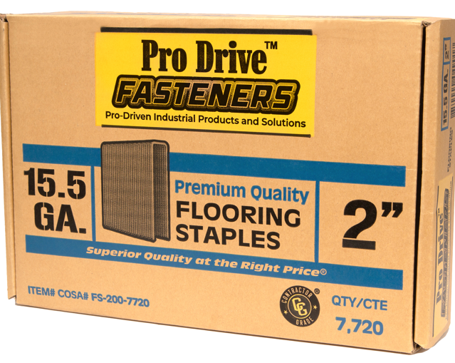Pro-Drive Fasteners FS-200-7720 15.5 gauge 2 inch flooring staples box